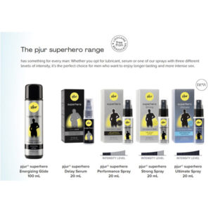 Pjur superhero ultimate spray forsinker orgasmen hos mænd, så han kan holde længere
